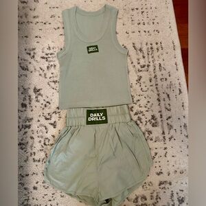 Daily Drills set xs/s harbor ribbed tank xs/s shorts xs